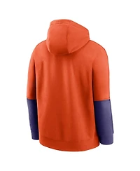Nike Men's Orange/Purple Clemson Tigers 2024 Sideline Club Pullover Hoodie