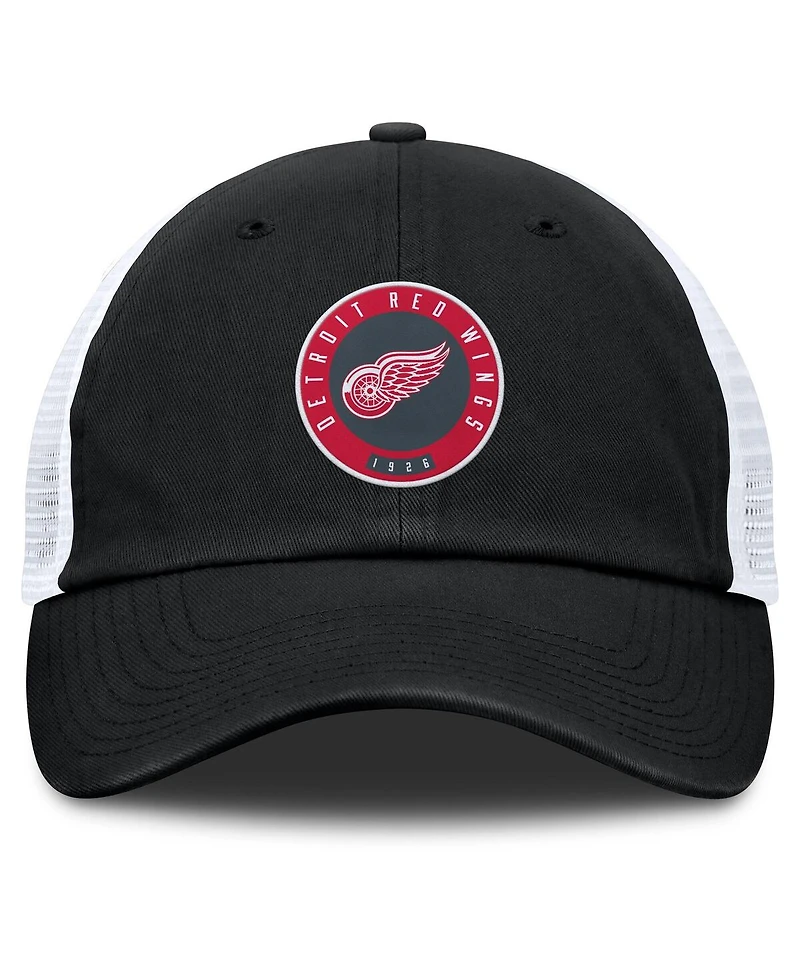 Fanatics Men's Black/Gray Detroit Red Wings Averie Trucker Adjustable Hat