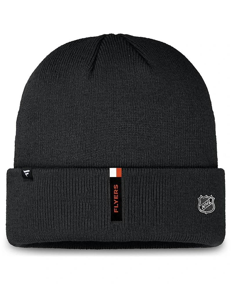 Fanatics Men's Black Philadelphia Flyers Authentic Pro Cuffed Knit Hat