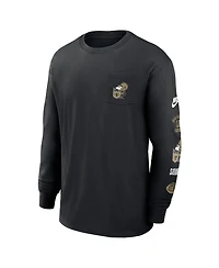 Nike Men's Black New Orleans Saints Rewind Heavy Max 90 Pocket Long Sleeve T-Shirt