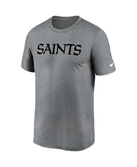 Nike Men's Heather Gray New Orleans Saints Legend Wordmark T-Shirt