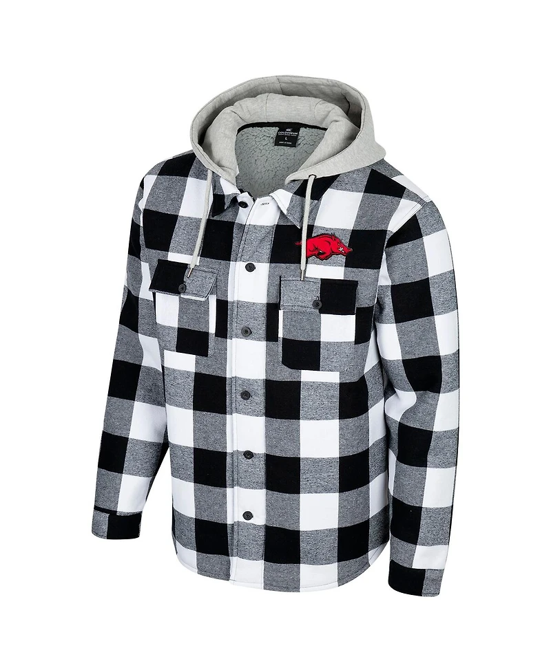 Colosseum Men's Black/White Arkansas Razorbacks Buffalo Plaid Full-Zip Jacket