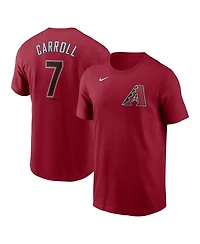 Nike Men's Corbin Carroll Red Arizona Diamondbacks Fuse Name Number T-Shirt