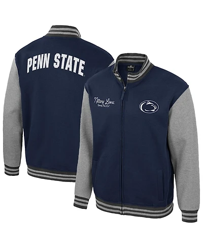 Colosseum Men's Navy Penn State Nittany Lions Ambi-Turner Full-Zip Varsity Jacket