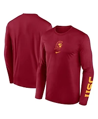 Nike Men's Cardinal Usc Trojans Primetime Center Lockup Two-Hit Legend Long Sleeve T-Shirt