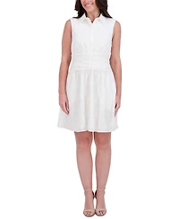 kensie Women's Embroidered-Chiffon Sleeveless Dress