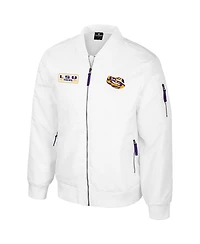 Colosseum Men's Lsu Tigers White Rabbit Full-Zip Bomber Jacket