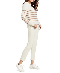 Three Dots Women's Abigail Striped Crewneck Sweater
