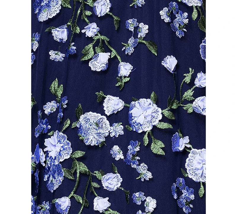 Xscape Women's Floral Embroidered Sleeveless Fit & Flare Dress