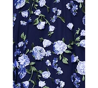 Xscape Women's Floral Embroidered Sleeveless Fit & Flare Dress