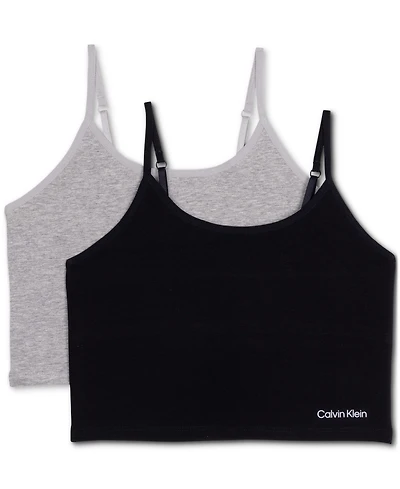 Calvin Klein Big Girls Shelf Bra Camis, Pack of 2
