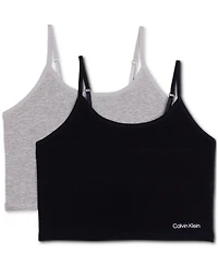 Calvin Klein Big Girls Shelf Bra Camis, Pack of 2