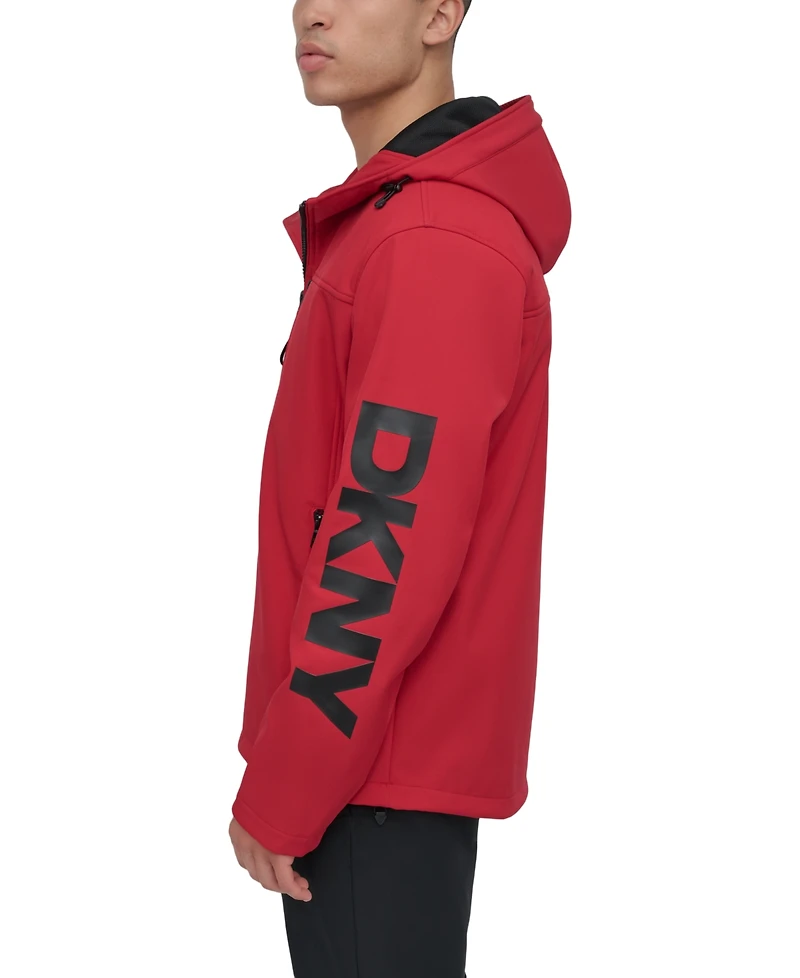 Dkny Men's Zip-Front Hooded Logo Jacket