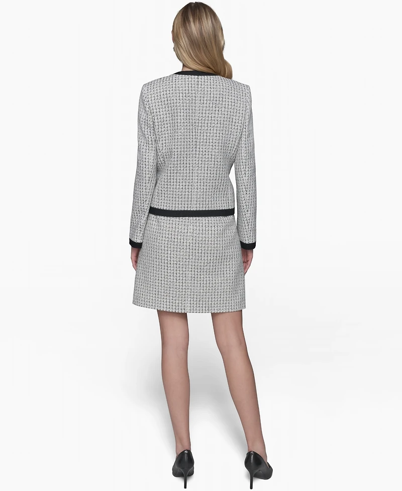 Karl Lagerfeld Paris Women's Tweed Framed Jacket