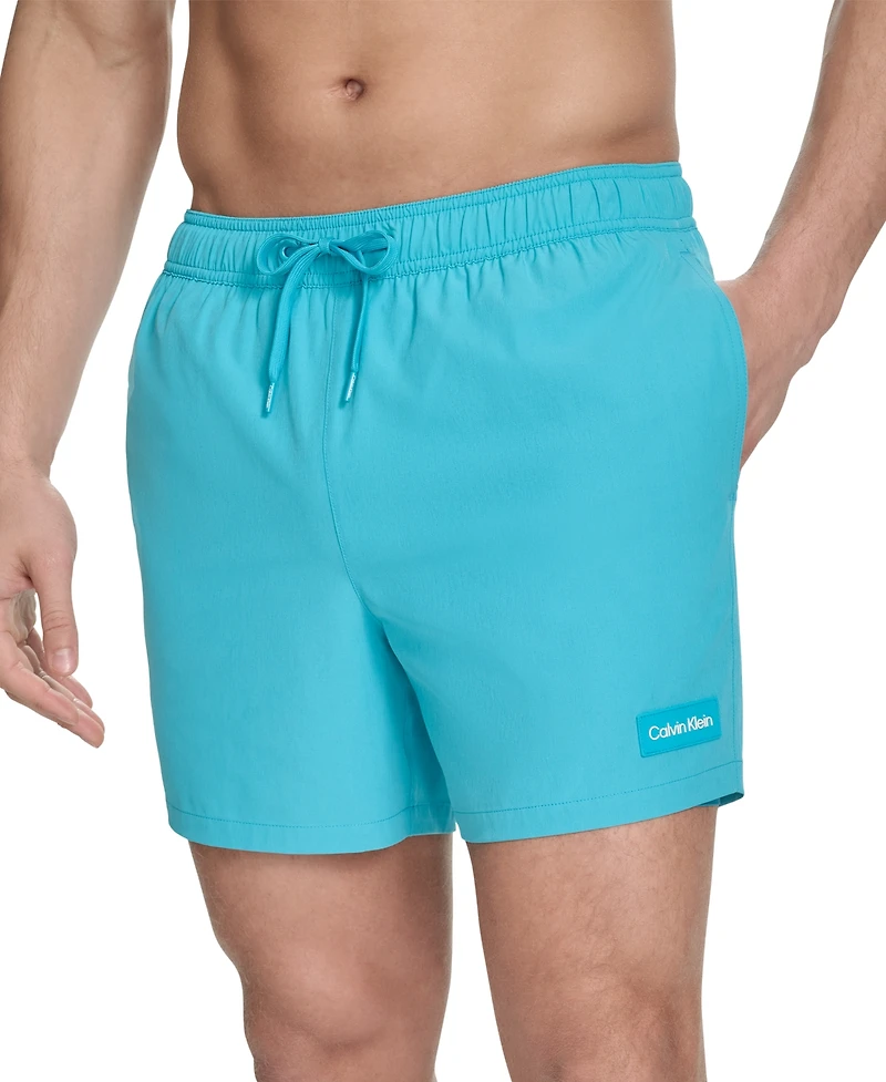Calvin Klein Men's Core Euro Regular-Fit Quick-Dry 5" Swim Trunks with Compression Short Liner