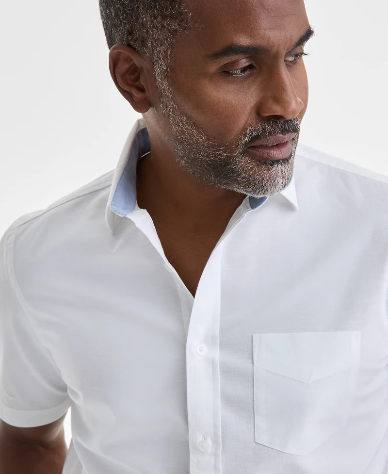 Club Room Men's Short Sleeve Button-Down Oxford Shirt