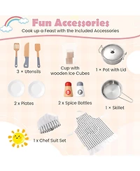 Corner Kids Play Kitchen with Washing Machine & Ice Maker Perfect Gift for Creative