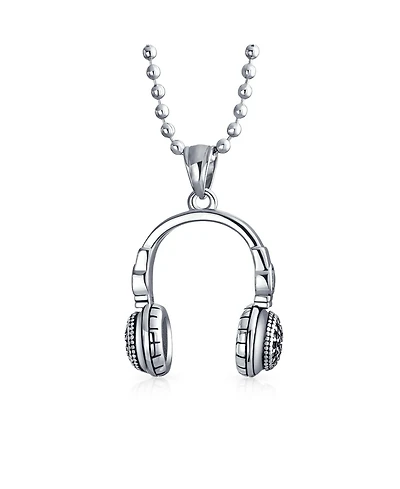 Bling Jewelry Hip Hop Dj Headphones Pendant Necklace Stainless Steel