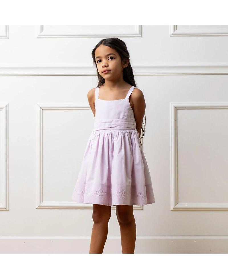 Hope & Henry Toddler Girls Heirloom Sleeveless Special Occasion Sundress with Bow Back Detail and Embroidery