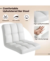 Modern Swivel Bar Stools Set of with Heavy-duty Metal Base & Footrest Back