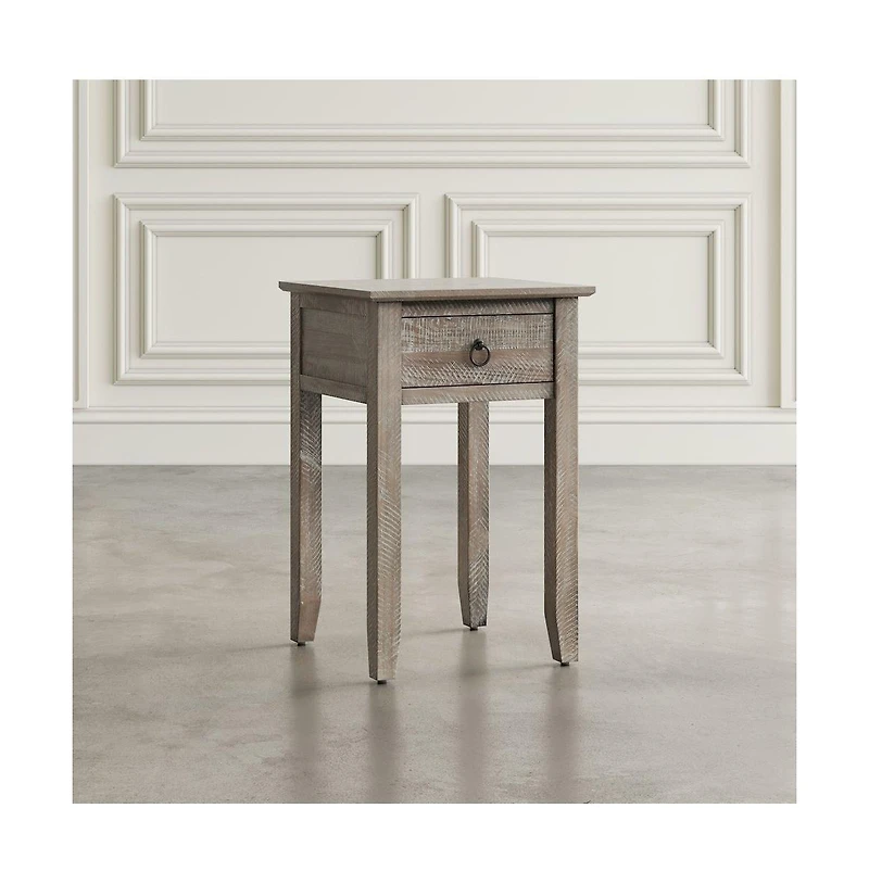 Devon Farmhouse Distressed Solid Wood End Table