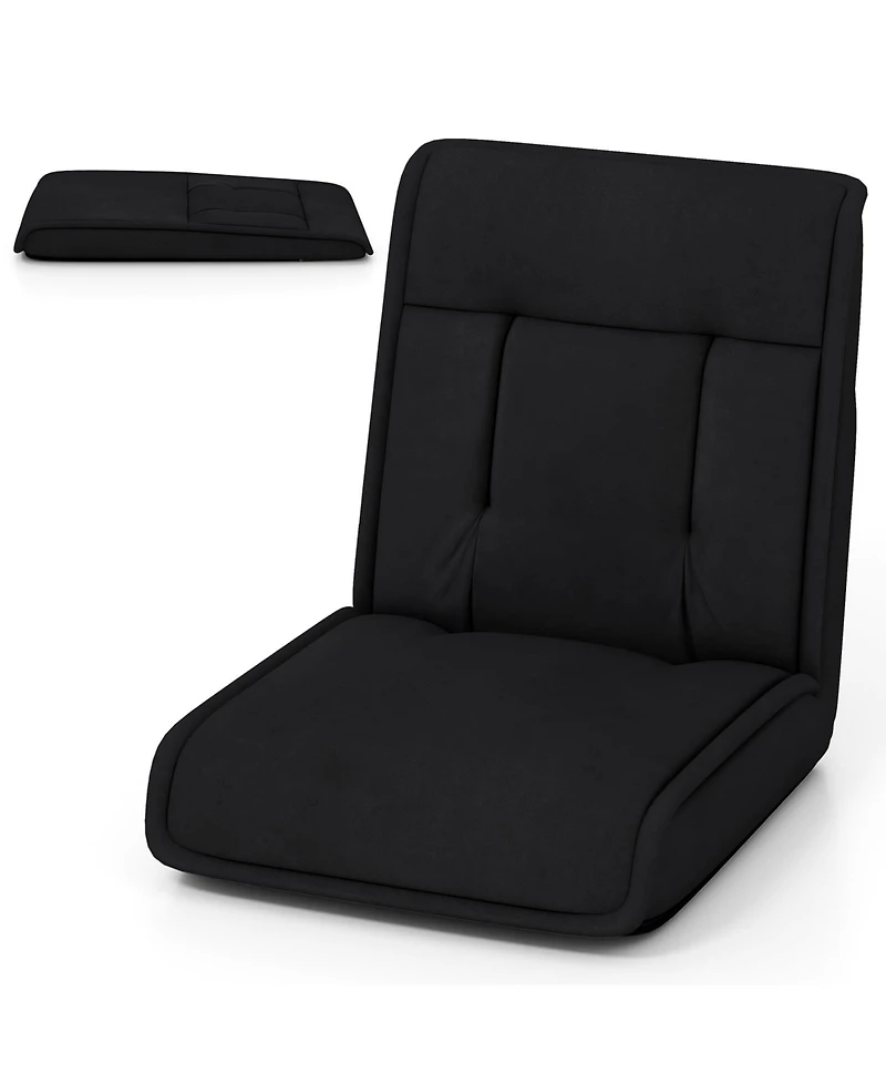 Folding Floor Chair Convertible Lazy with 14-Position Adjustable Backrest