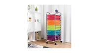 10 Drawers Rolling Organizer Cart Craft Utility Mobile Trolley