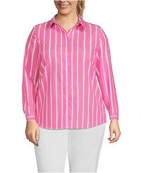 Lands' End Plus No Iron Button Front Shirt