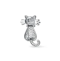 Bling Jewelry Cute Animal Lover Cz Kitty Cat Brooche Pin Cubic Zirconia