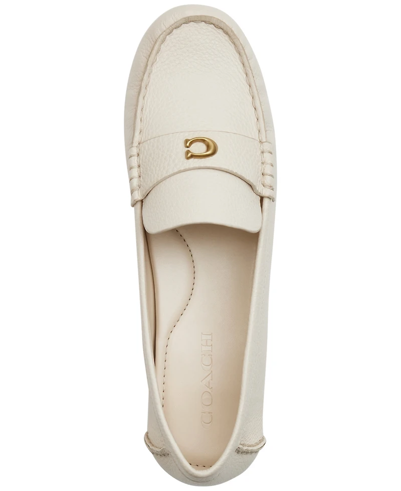 Coach Women's Sculpted C Leather Driver Loafer Flats