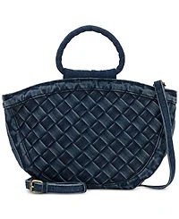 Patricia Nash Ossi Medium Woven Denim Satchel