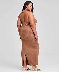 And Now This Trendy Plus V-Neck Sleeveless Sweater Dress, Exclusively at Macy's