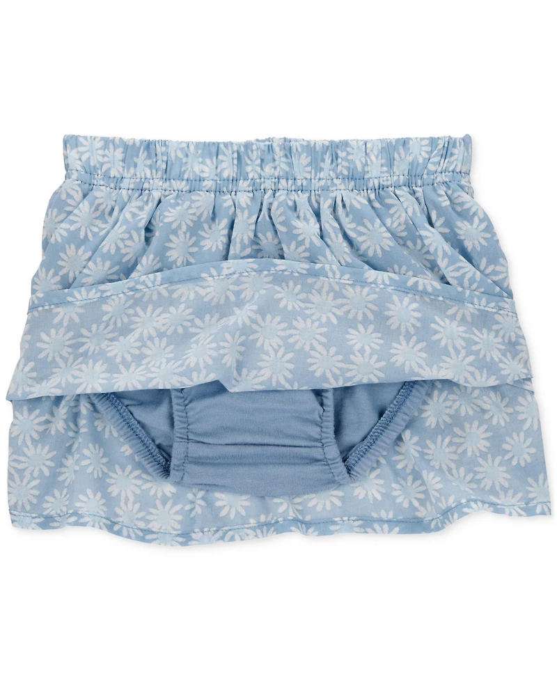 Carter's Baby Girls 2-Pc. Flutter-Sleeve Top & Floral-Print Skort Set