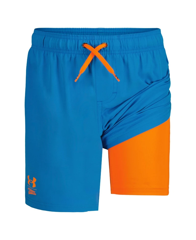 Under Armour Big Boys 2-in-1 Compression Super Soaker Printed Volley Shorts