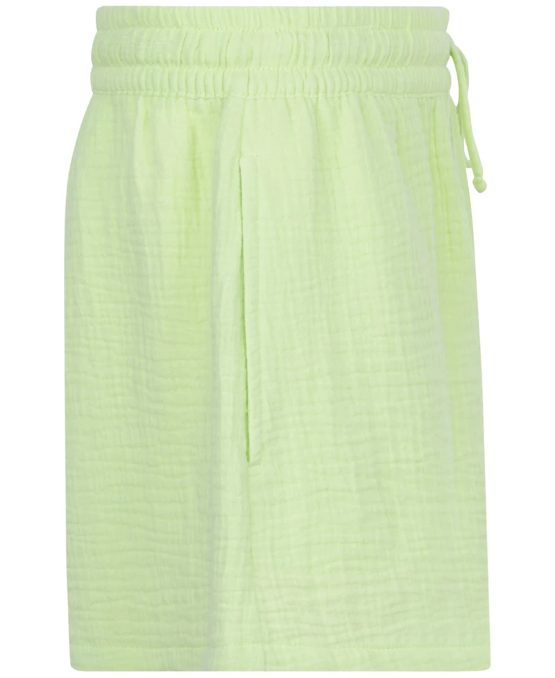 Hurley Big Girls Woven Cotton Gauze High-Rise Shorts
