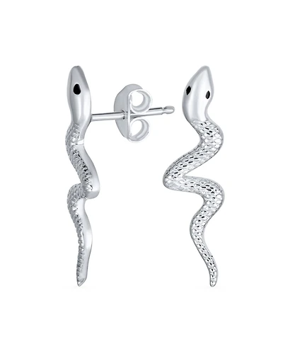 Bling Jewelry Egyptian Serpent Snake Stud Earrings in Sterling Silver Reptile Lovers