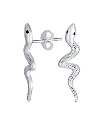Bling Jewelry Egyptian Serpent Snake Stud Earrings in Sterling Silver Reptile Lovers