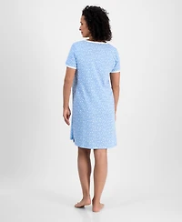 Charter Club Women's Printed Short-Sleeve Sleepshirt
