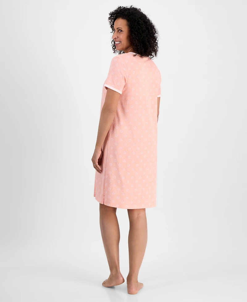 Charter Club Women's Printed Short-Sleeve Sleepshirt