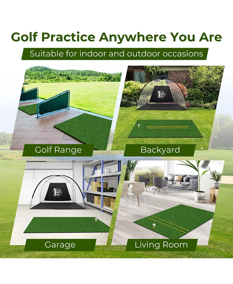 5 x 3 ft Artificial Turf Grass Practice Mat for Indoors and Outdoors