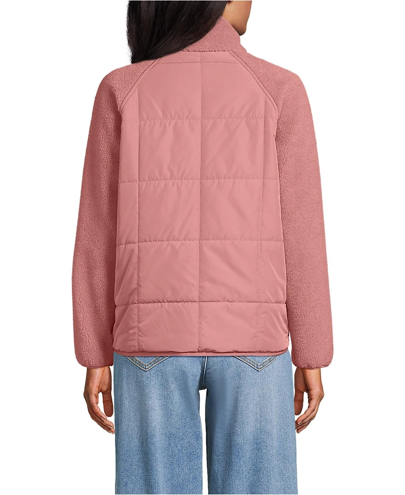 Lands' End Women's Mixed Media High Pile Fleece Jacket