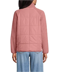 Lands' End Women's Mixed Media High Pile Fleece Jacket