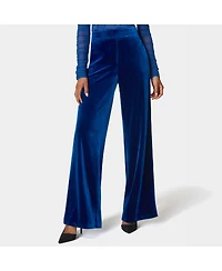 Bebe Women's High Waist Velour Wide Leg Pant