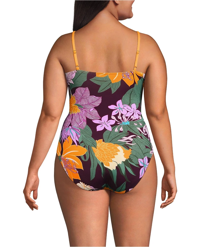Lands' End Women's O-Ring Monokini One Piece Swimsuit
