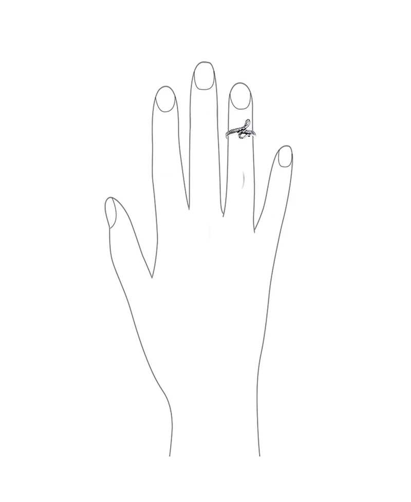 Bling Jewelry Garden Reptile Snake Bypass Midi Toe Ring in Oxidized Sterling Silver