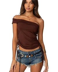 Edikted Women's Yafa Asymmetric Off Shoulder Top