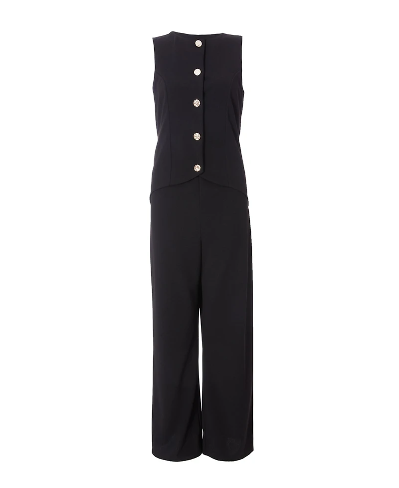 Quiz Women's 2 in 1 Scuba Crepe Waistcoat Jumpsuit