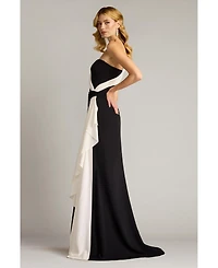 Tadashi Shoji Lune Waterfall Sash Gown