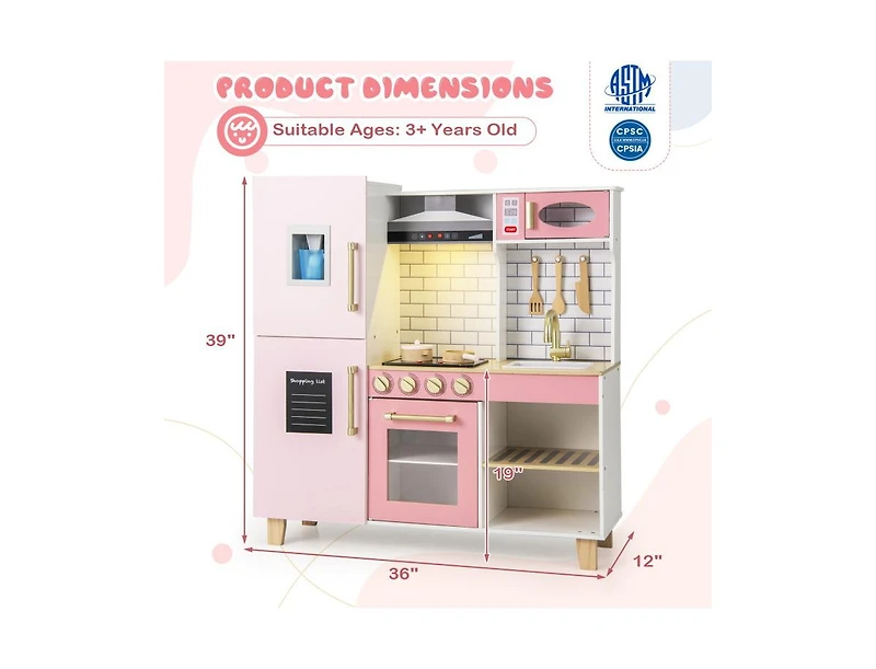 Pretend Play Kitchen with Ice Maker Fun Interactive Toy for Kids