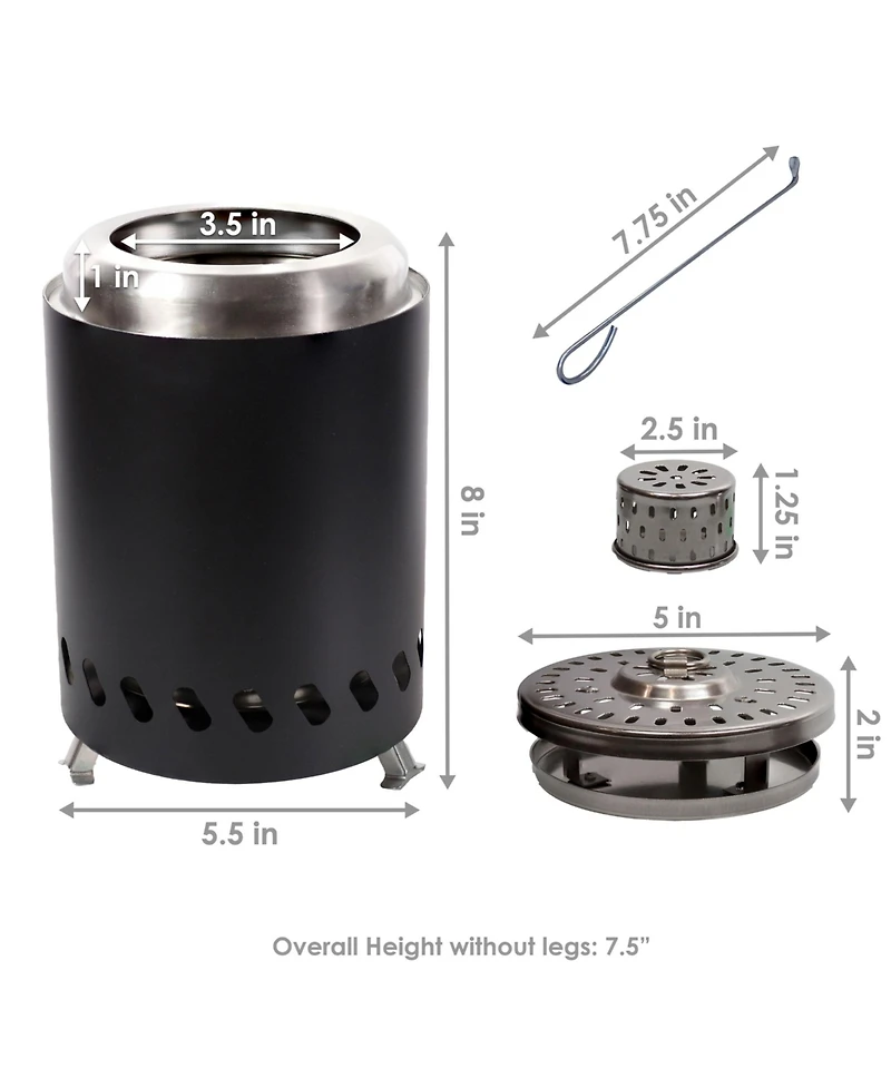 Stainless Steel Tabletop Smokeless Fire Pit